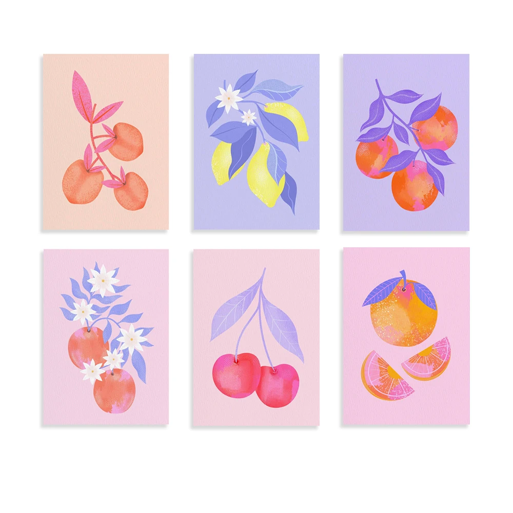 Lemon Branch,Pastel Peaches,Peach Art Print, Pastel Home Decor, Scandi Aesthetic, Pastel Aesthetic, Colourful Wall Decor