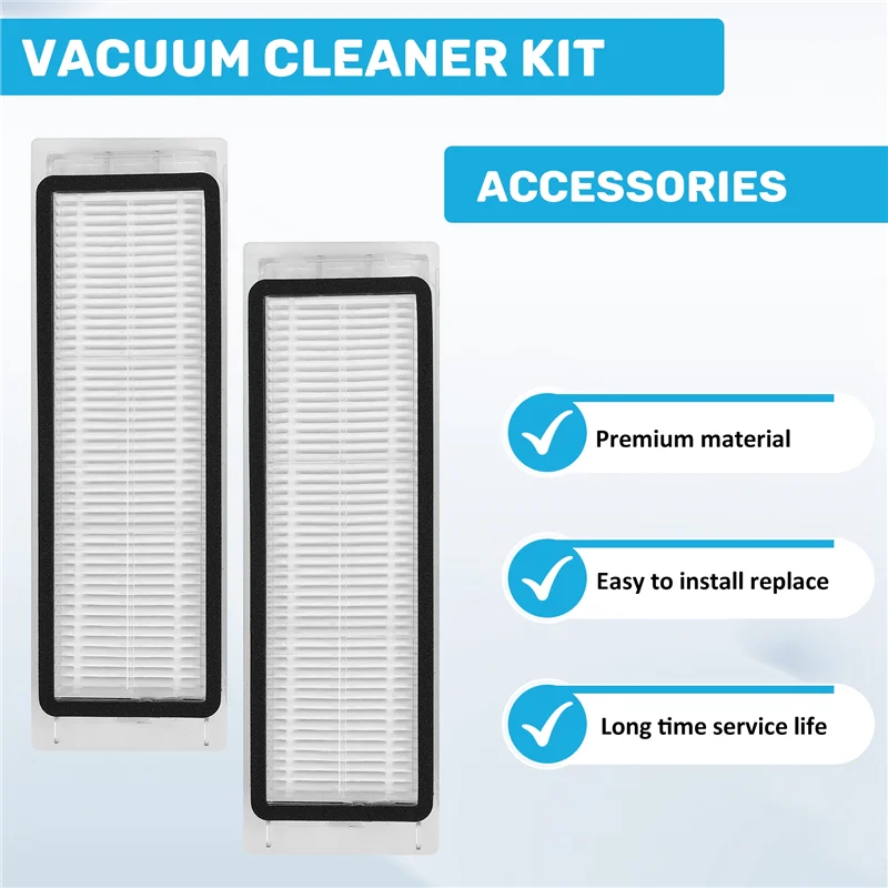 ABKR-Voor Xiaomi Mi Robot Stofzuiger 1/1S SDJQR01RR SDJQR02RR SDJQR03RR Roborock E3, S4, S4 Max, S5 Belangrijkste Zijborstel Filter