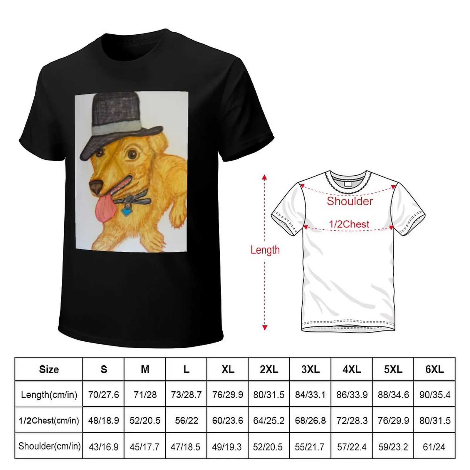 Cute little funny dog with a hat on T-Shirt quick drying hippie clothes plain t shirts for men cotton