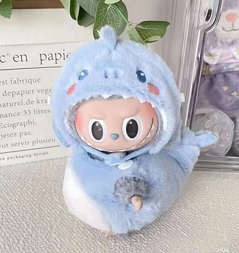 17cm Labubu Mini Plush Doll'S Clothes Outfit Accessories Big Eared Dog Rabbit Whale For Labubu Dolls Sitting Party Gift