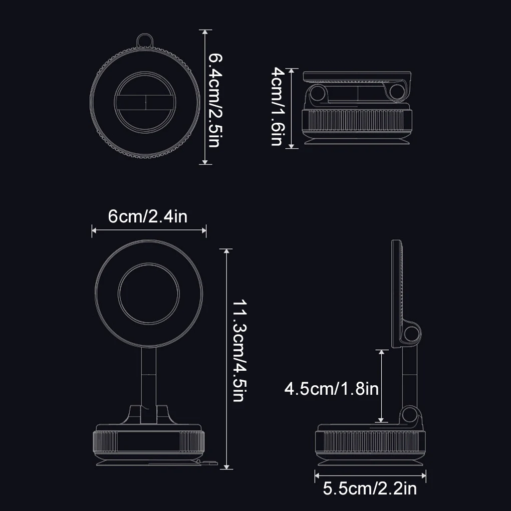 Vacuum Suction Holder Convenient And Fast Installation In Any Position Magnetic Phone Holder Strong