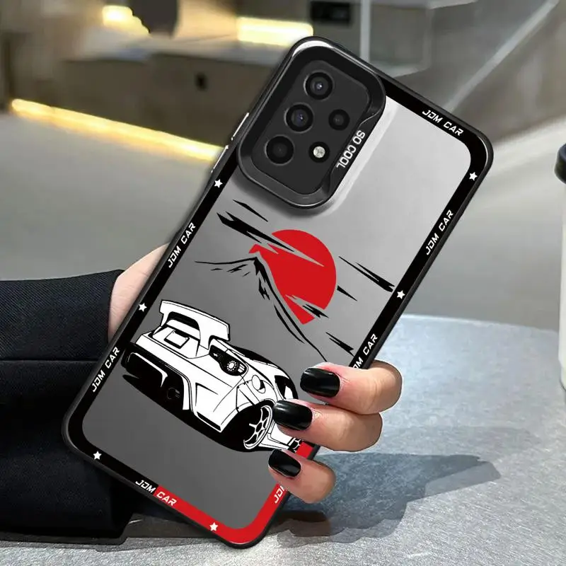 Japanese JDM Drift Car Red Sun Phone Case for Galaxy A12 A13 A14 A23 A32 4G 5G A22 5G A24 4G A33 5G A34 5G A35 5G Matte