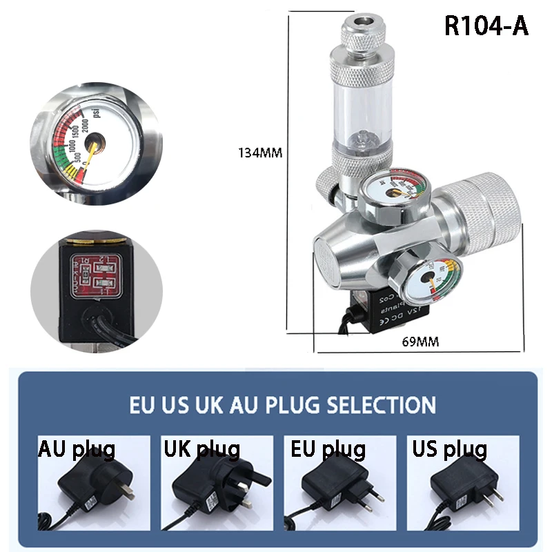 Imagem -03 - Faça Você Mesmo Aquário Regulador de Co2 Válvula Eletromagnética Contador de Bolhas Sistema de Controle Co2 Tanque de Peixes Válvula Redutora de Pressão Co2 2024