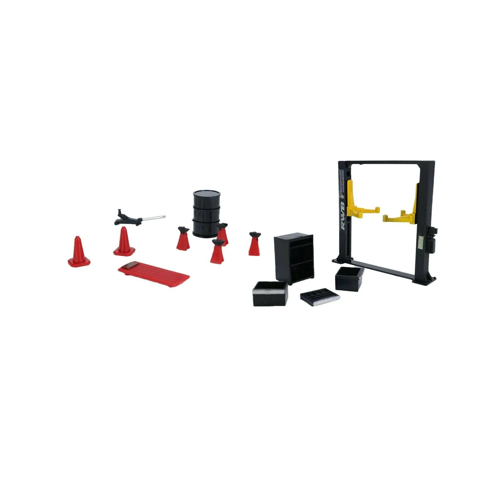 

ABS 1/64 Model Car Display Diorama Garage Maintenance Tools Set Decoration