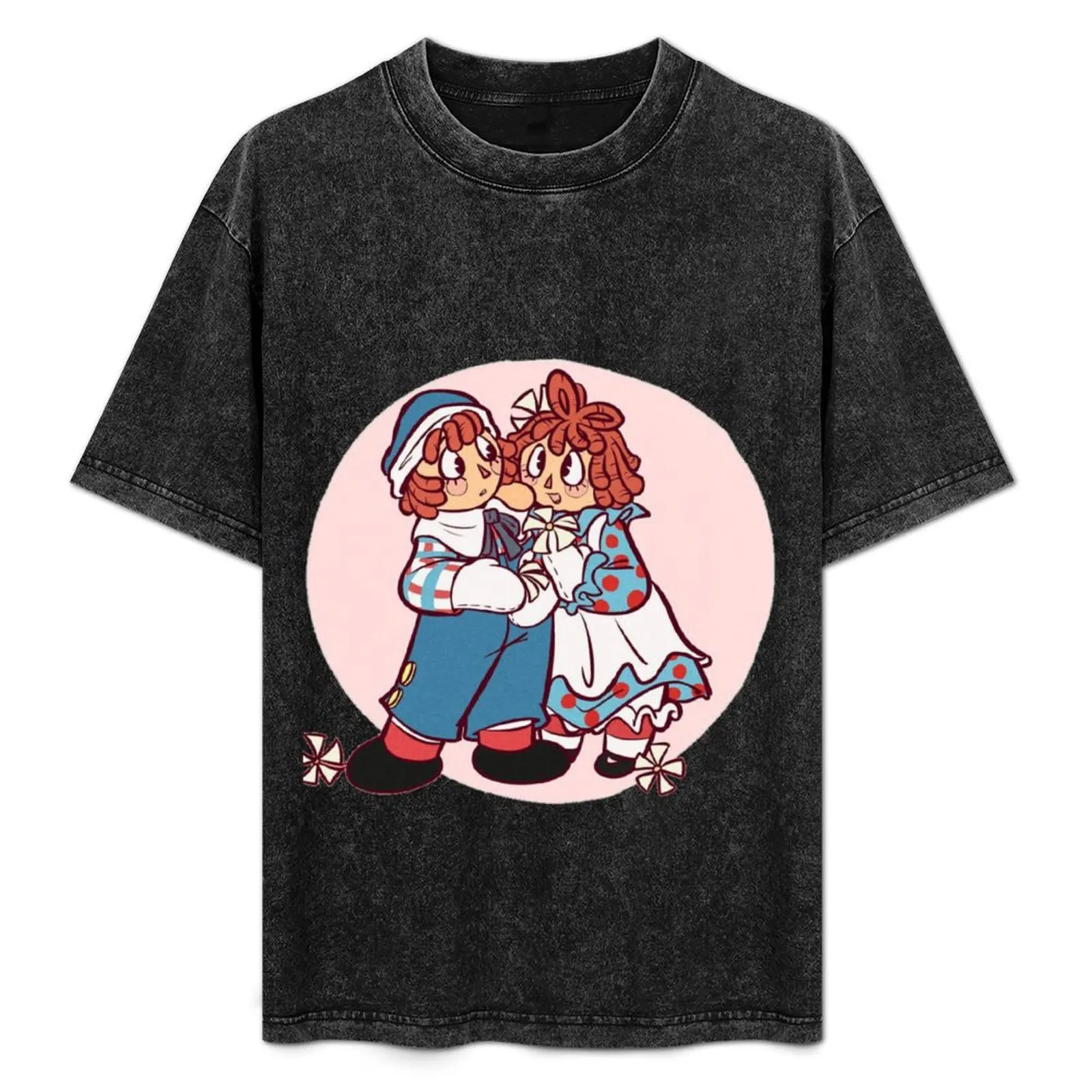 Camiseta Raggedy Ann e Raggedy Andy para trabalho ao ar livre, manga curta