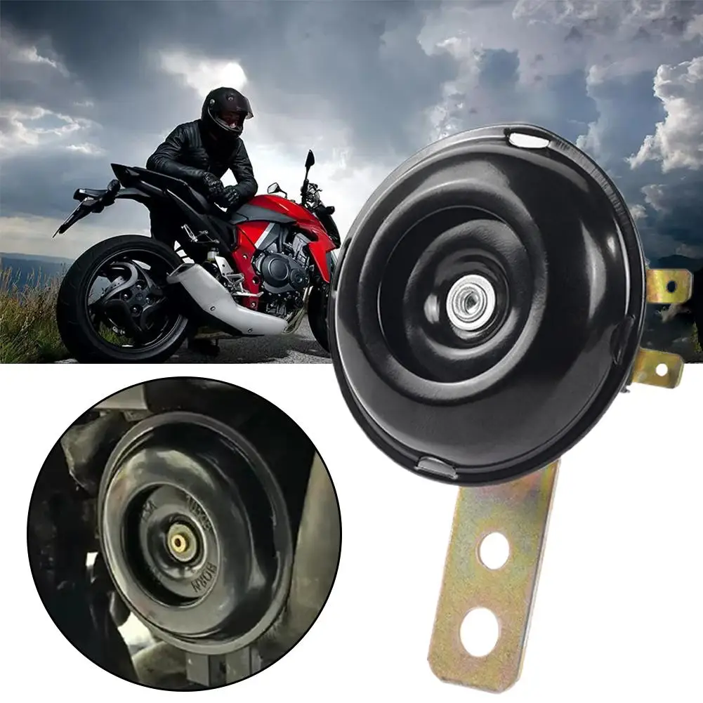 Motorcycle Horn 12v 1.5a Super Loud Waterproof Round Electric Universal Horn E-bikes Speaker Motorbike Mopeds Scooter Loud Y0o4