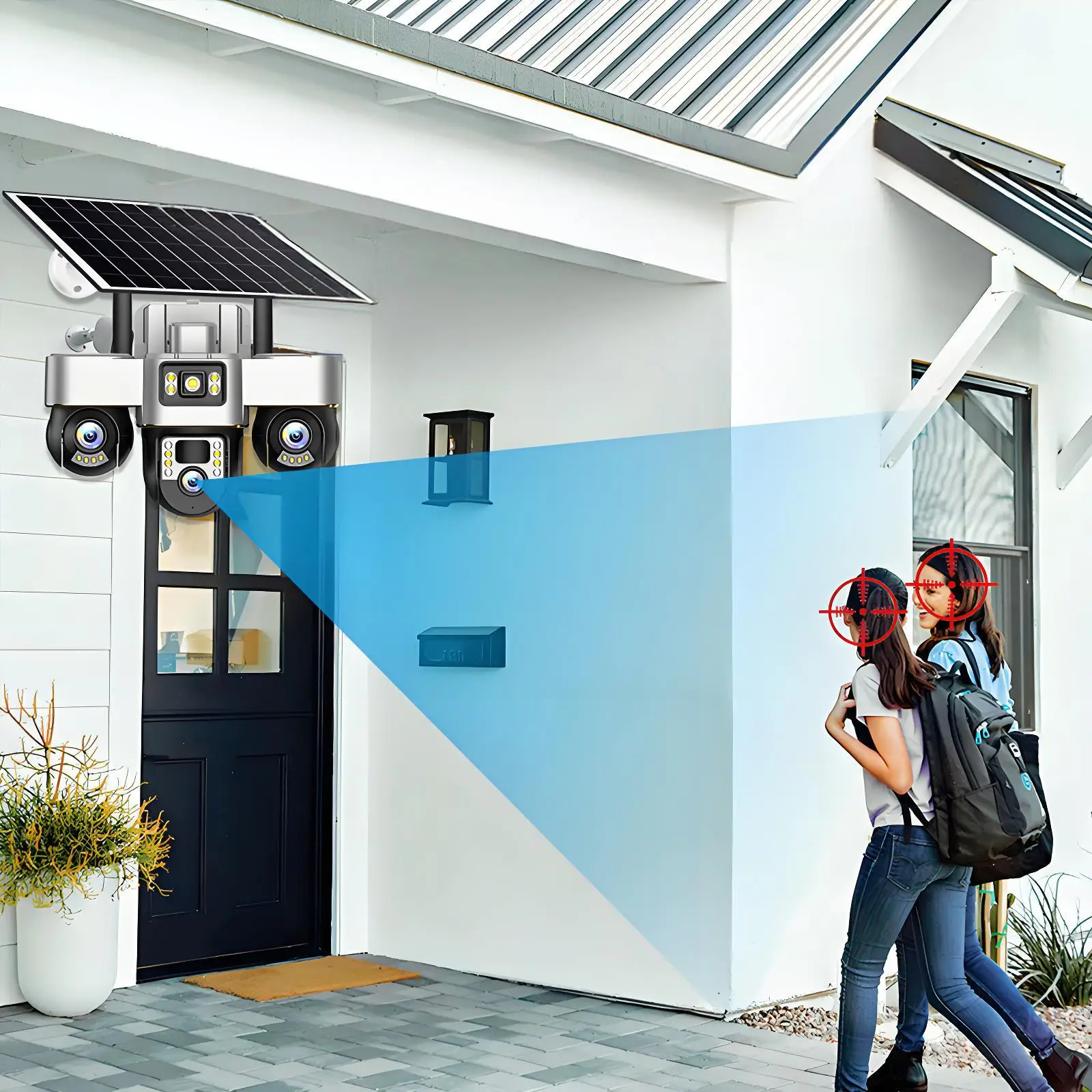 كاميرا CCTV تعمل بالطاقة الشمسية بدقة 6 ميجابكسل مع لوحة طاقة SIM 4G PTZ الضوئية للمنزل والمزرعة #5