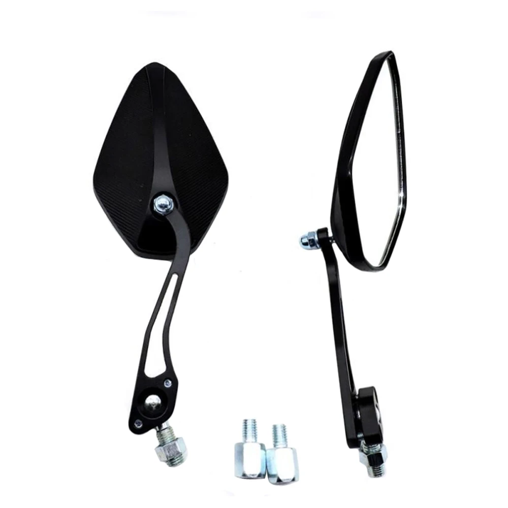 2 Piece Motorcycle Rearview Mirror Adjustable Handlebar Reflector Transparent Motorcycle Side Mirror for Chopper,Cruiser,Bobber