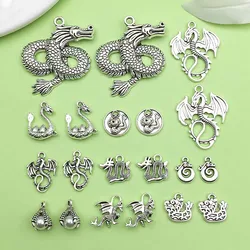 10/20pcs Chinese Wind Dragon Design charms Alloy Metal Pendants for DIY Necklace Bracelet Earrings Jewelry Making Accessories