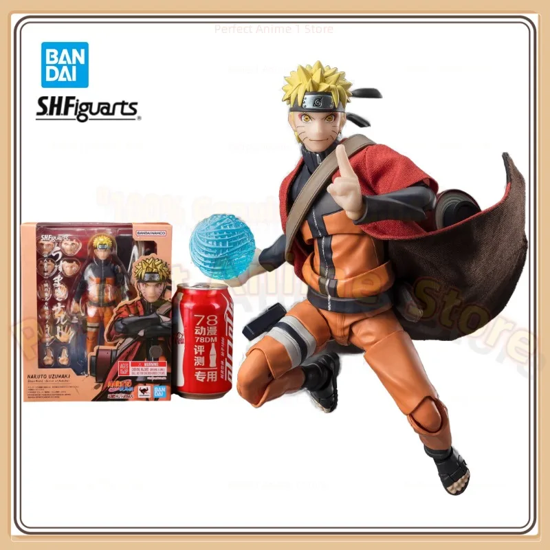 Original Bandai SHF NARUTO Shippuden Naruto Uzumaki Sage Mode The Savior of Konoha Who Inherits The Teacher's Will Movable Model