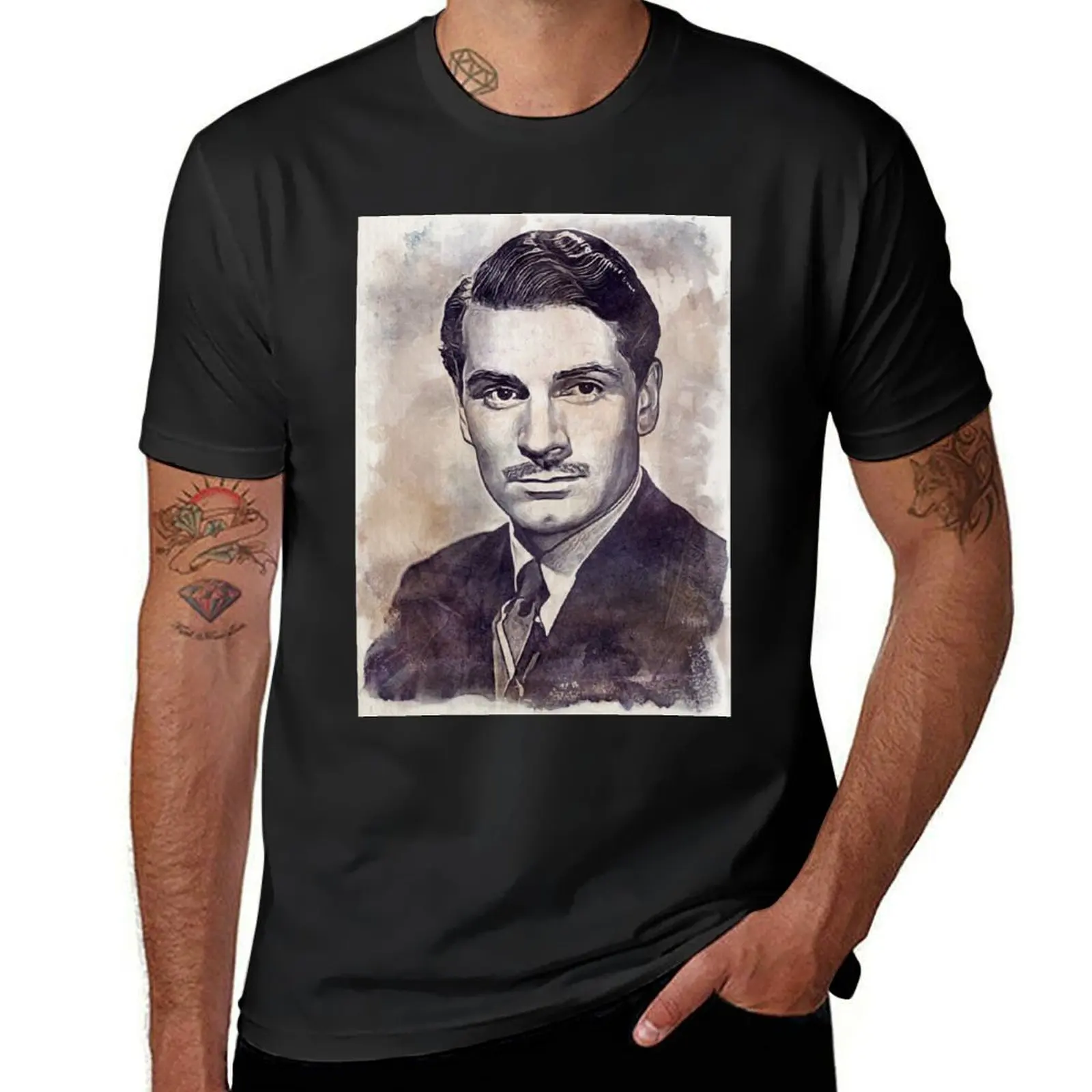 Laurence Olivier Art - watercolor vintage - D21 T-Shirt for a boy customs hippie clothes quick drying mens tall t shirts