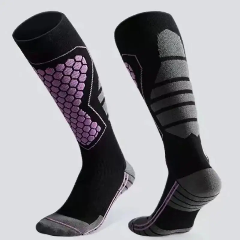 

Термоноски зимние хлопковые для мужчин и женщин, высокоэластичные спортивные носки для сноубординга, велоспорта, катания на лыжах, утолщенные, для взрослых, согревающие ноги