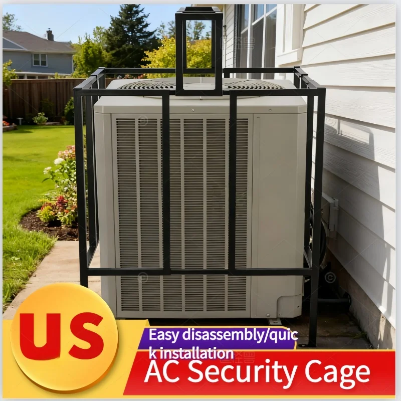 

AC Guard Adjustable Security Cage Air Conditioner Cage Fit All Condensers Air Conditioner Condenser Safety Cage Kit with Top Bar