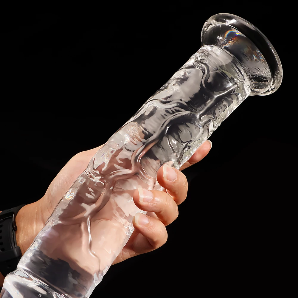 Big Crystal Jelly Realistic Clear Dildo Suction Cup Huge Transparent Penis Dick Anal Product Sex Toys For Woman Lesbian Adult