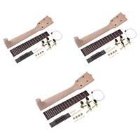 DIY Ukulele Kit Gift Wooden Neck and Fretboard for Family Boys Girls Adults