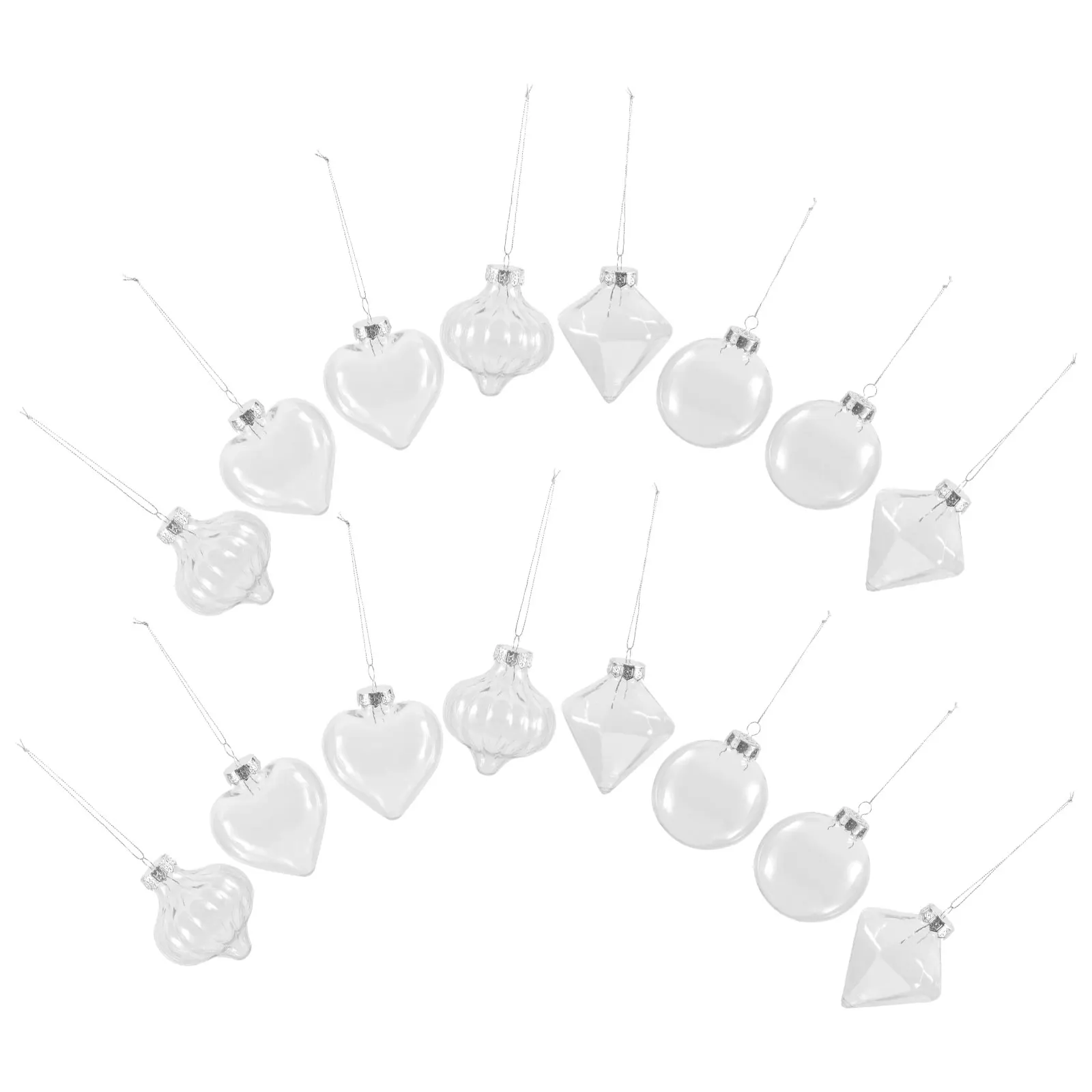 

16Pcs Christmas Tree Ball Ornaments Clear Plastic Hanging Decorations Fillable Baubles Xmas Party Decorative Balls