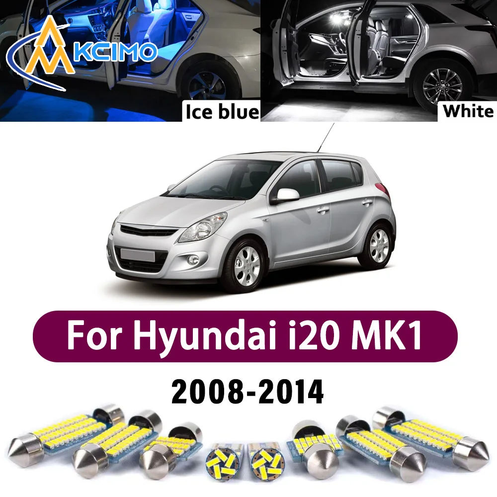 

High Lumen CANBUS Error Free LED Interior Light Kit For Hyundai i20 MK1 2008-2014 Door Map Trunk Reading Dome Lamp Bulbs Set