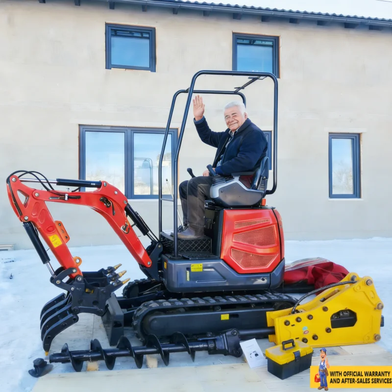 Mini Excavadora de 2.0 Toneladas Más Vendida, con Cabina Completa, Hidráulica, con Orugas, Aprobada por la EPA para el Mercado Europeo, Personalizable