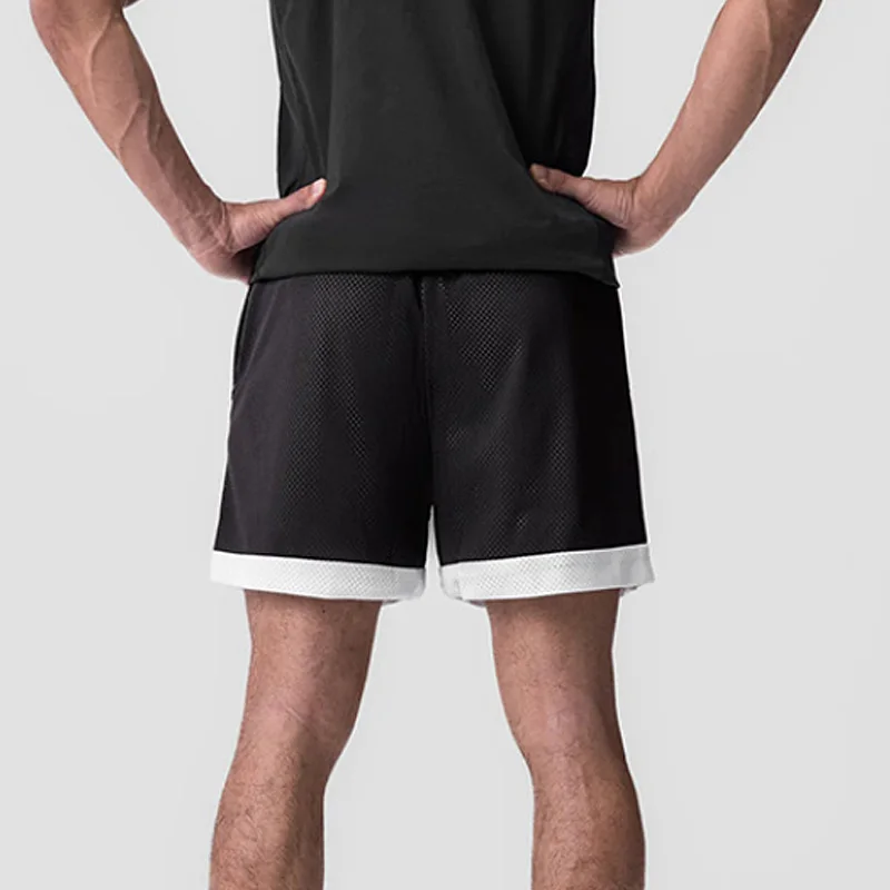 Pantalones cortos informales de verano para hombre, Shorts deportivos de malla de doble cara para correr, gimnasio, baloncesto de secado rápido