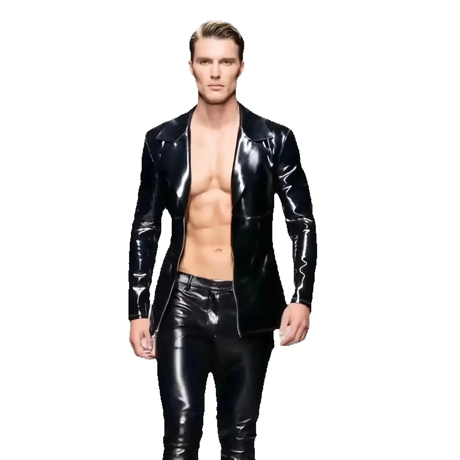 Chaqueta de Motocicleta Reversible de Manga Larga para Mujer, Chaqueta de Cuero PU Brillante y Mate de Doble Cara, Chaqueta de Alto Rendimiento