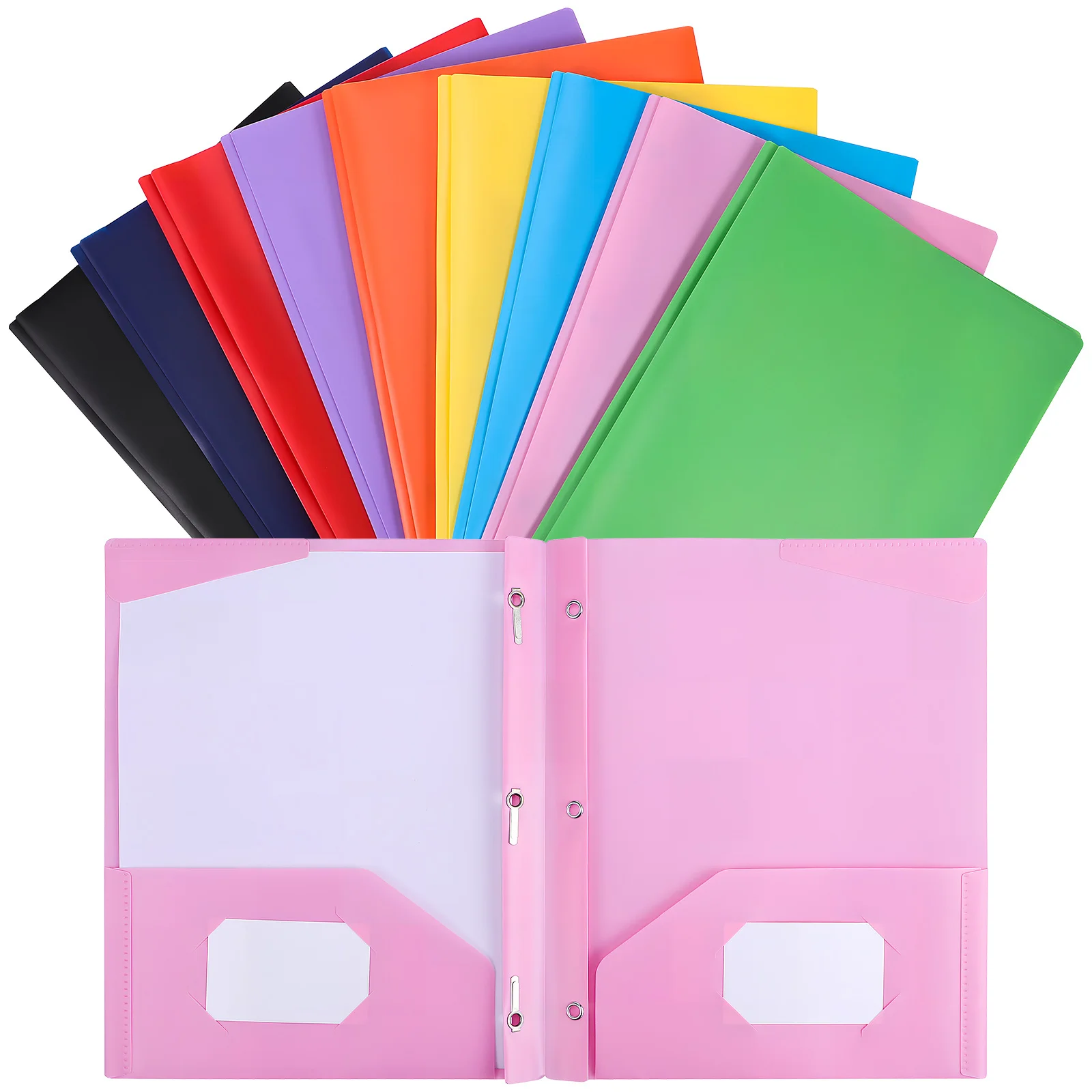 

9Pcs Colored Pocket Folders Sturdy Material Document Organizer for Efficient Storage in Office Classroom Home Binder Folders