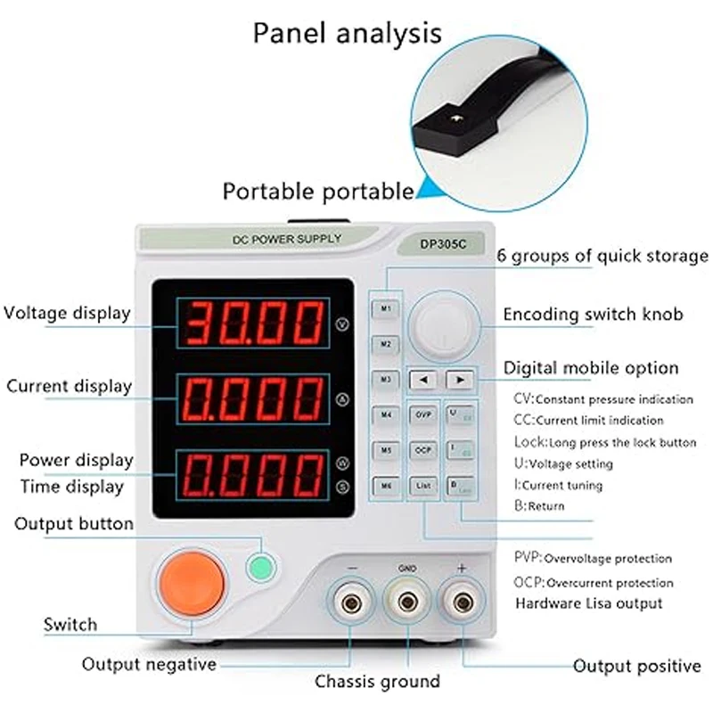 TTLTES 30 فولت 5A 4 أرقام خطية قابلة للبرمجة 300 وات تحويل تيار مستمر مصدر طاقة قابل للتعديل 4 أرقام رقمية #6