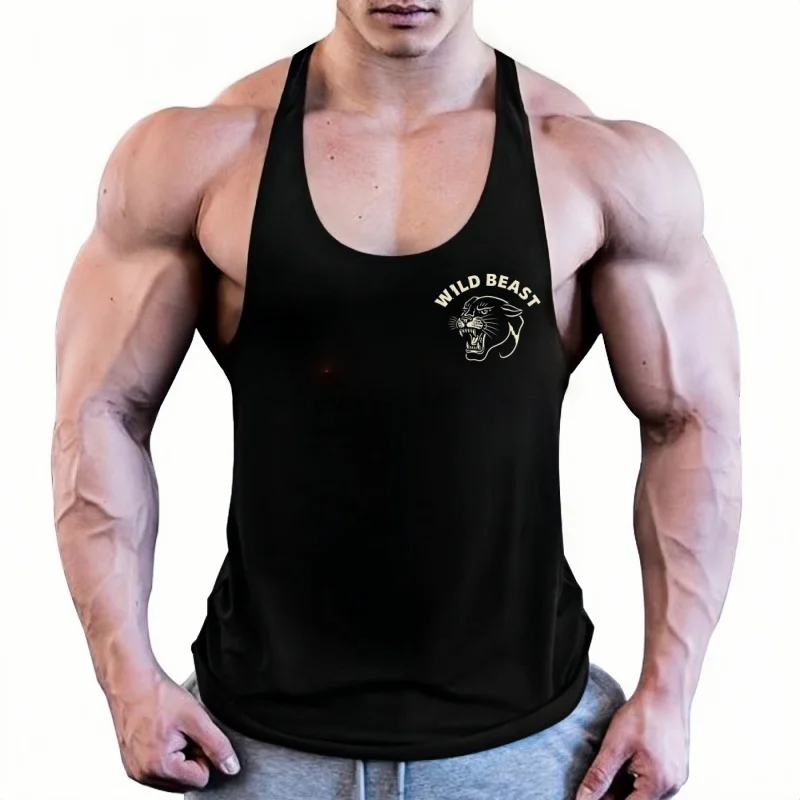 Men's Bodybuilding Stringer Vest – Cotton Sleeveless with 