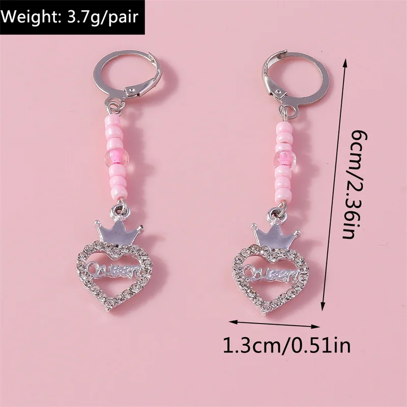 Aihua romantische rote Herz Ohrringe Kawaii Kristall Liebe Herz baumeln Ohrringe für Frauen Freundin Valentinstag Schmuck Geschenke – Detail 8