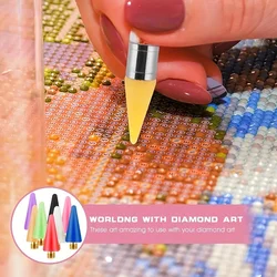 2pcs/set Diamond Painting Tools Self-adhesive Drill Pen Replacement Tip, Suitable For 5D DIY Crafts Cross Stitch Nail Point Pen