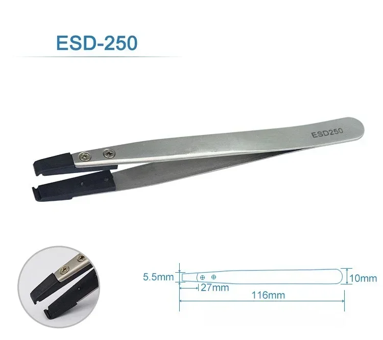 1-5 Stück Uhrzeiger-Installationswerkzeug Pinzette mit geradem oder gebogenem Griff aus rostfreiem antistatischem Kunststoff ESD-259 ESD-259A ESD-7A
