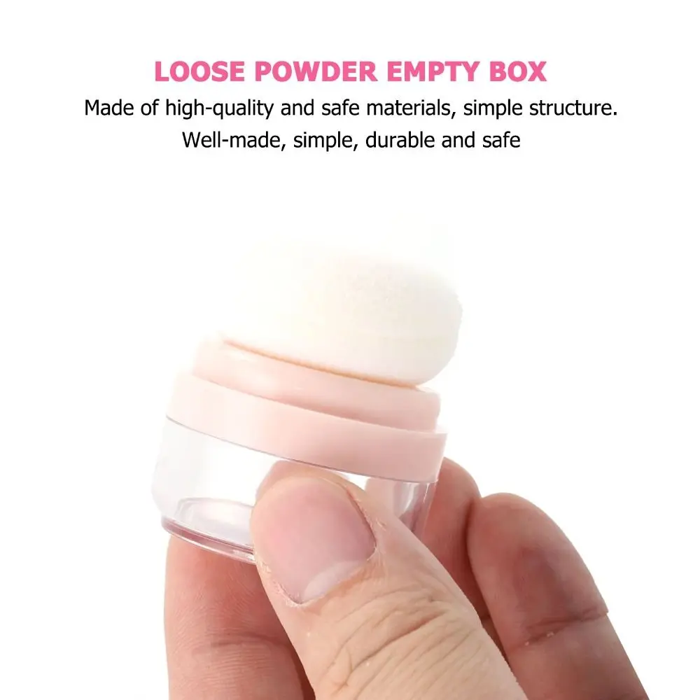 Portable 5g Compact Cosmetics Powder Case with Powder Puff Empty Refillable Bottles Without Leaking Powder Storage Box