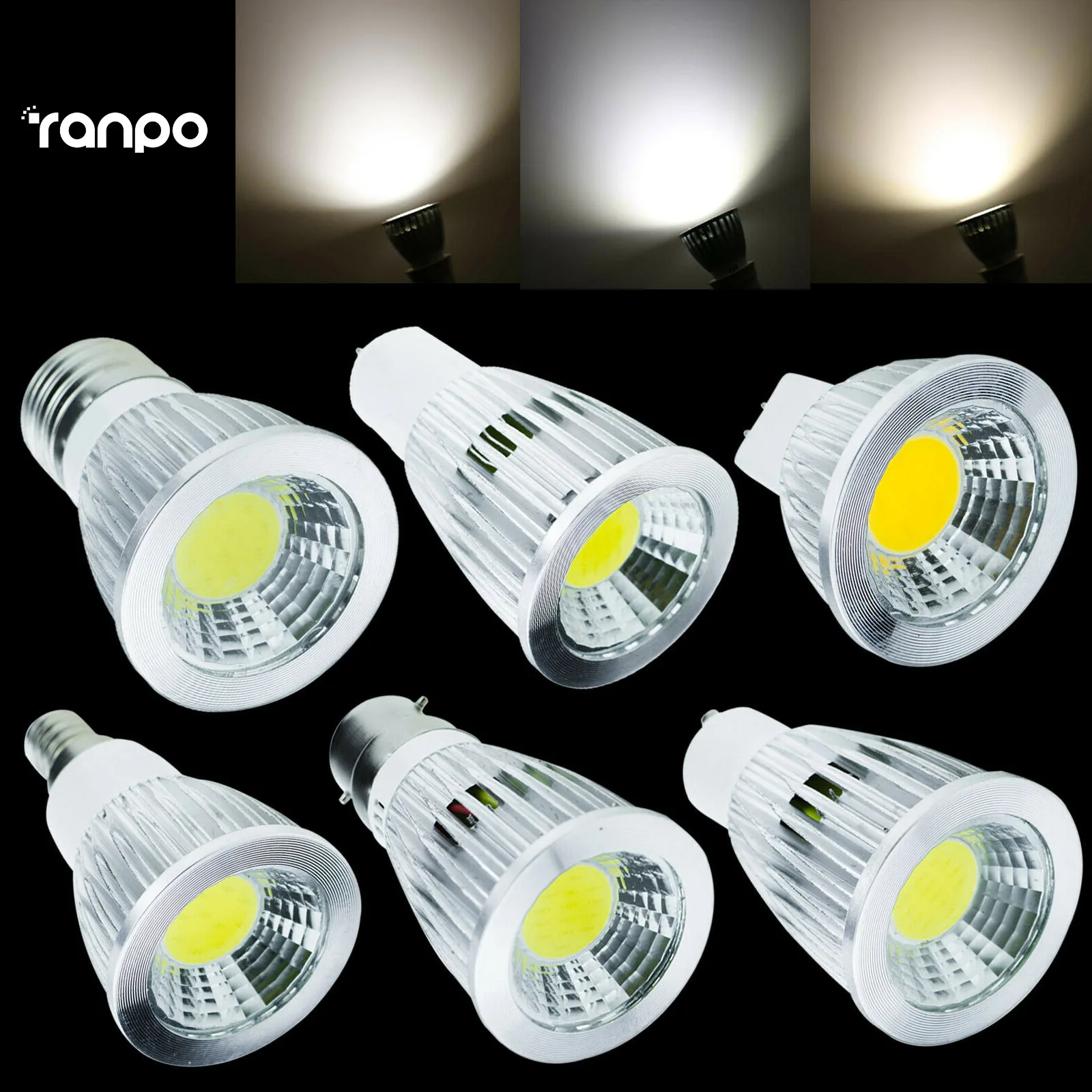 

High Power Dimmable 6W 9W 12W GU10 MR16 E27 COB LED Spotlight Bulbs DC 12V Lamp Lighting 2700K 6500K For Home Yard Decoration