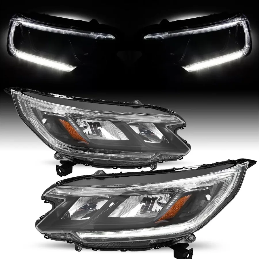 

OEM-фары в сборе, сменная пара L + R для Honda CRV EX EXL SE 20152016, галогенный тип и светодиодный DRL, черный Housi
