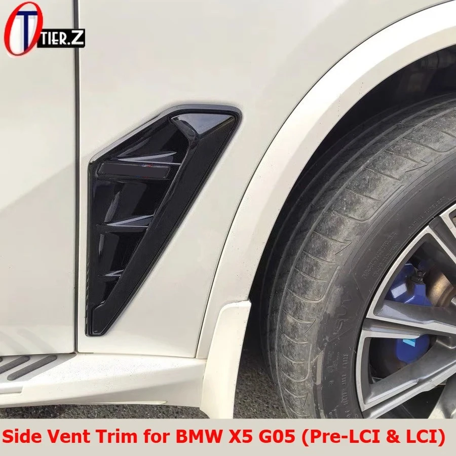 

Для BMW X5 G05 X5M Competition Style 2019+ Pre-LCI и LCI боковая вентиляционная крышка, накладка на решетку крыла, глянцевая черная внешняя отделка автомобиля