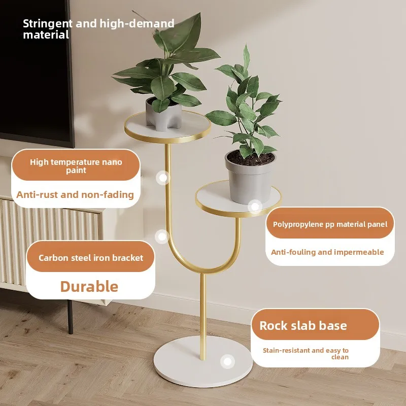 Hanging Planter Floor Plant Stand Multi Tier Premium Iron Plant Shelf Metal Indoor Succulent Living Room TV Cabinet Side