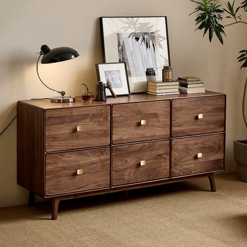 

Black walnut solid wood chest cabinet, living room cabinet against the wall, locker storage cabinet, dining side drawer cabinet,