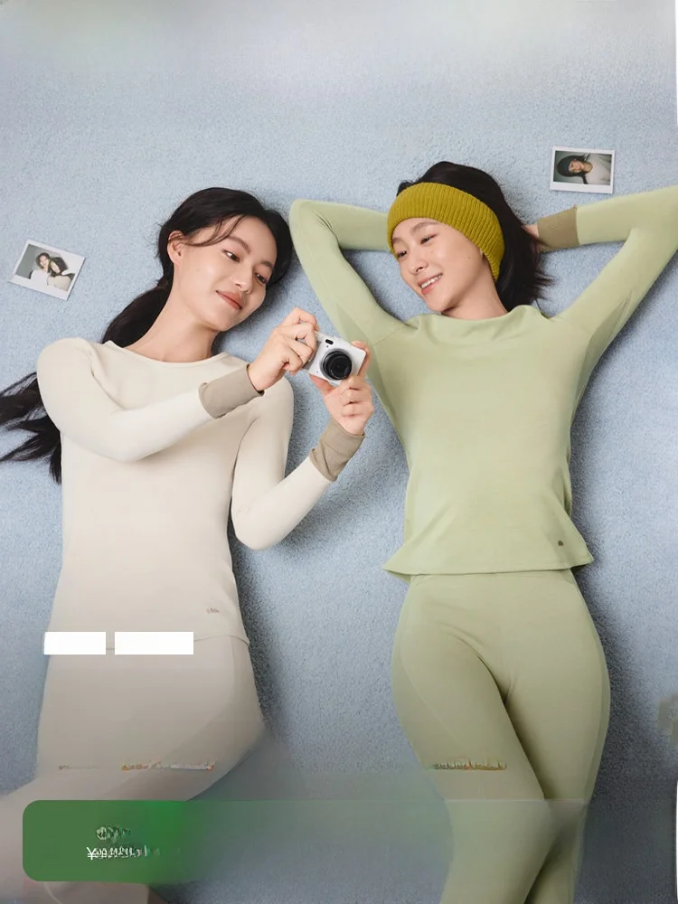 

Женская ультратонкая теплая нижняя одежда Banana Le Base Layer с круглым вырезом и флисовой подкладкой, с длинными рукавами, для дома