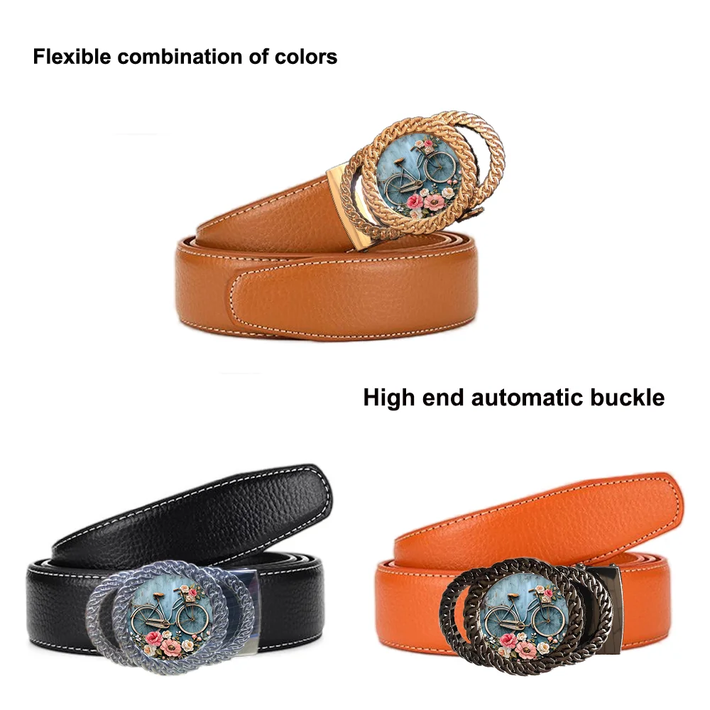 Bicycle automatic ratchet belt buckle fashionable personalized waist accessory best gift for friends