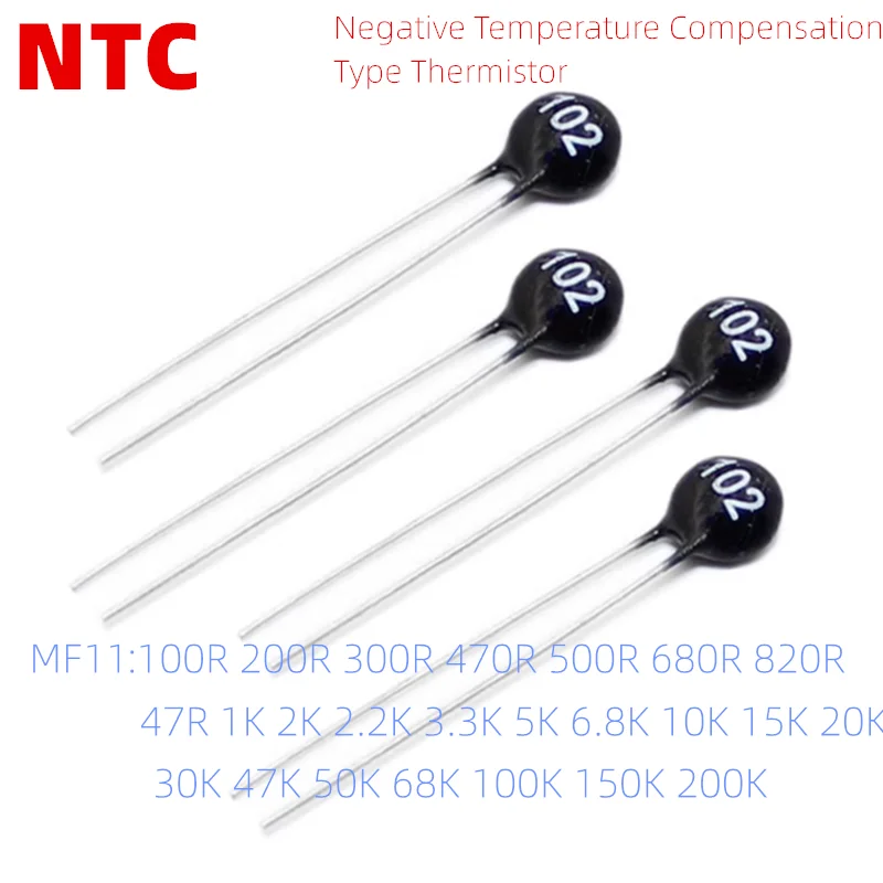20PCS  NTC Thermistor MF11 100R 200R 300R 470R 500R 680R 820R 47R 1K 2K 2.2K 3.3K 5K 6.8K Negative Temperature Compensation Type