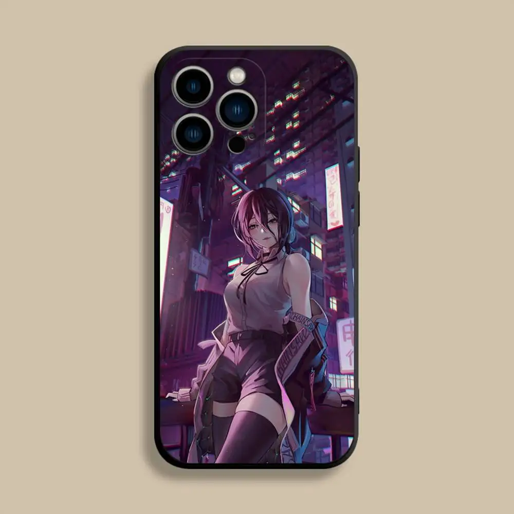 C-체인소맨 R-레제 아이폰 17,16,15,14,13,12,프로,맥스,플러스,E,SE4,에어,미니용 블랙 소프트 커버 폰 케이스