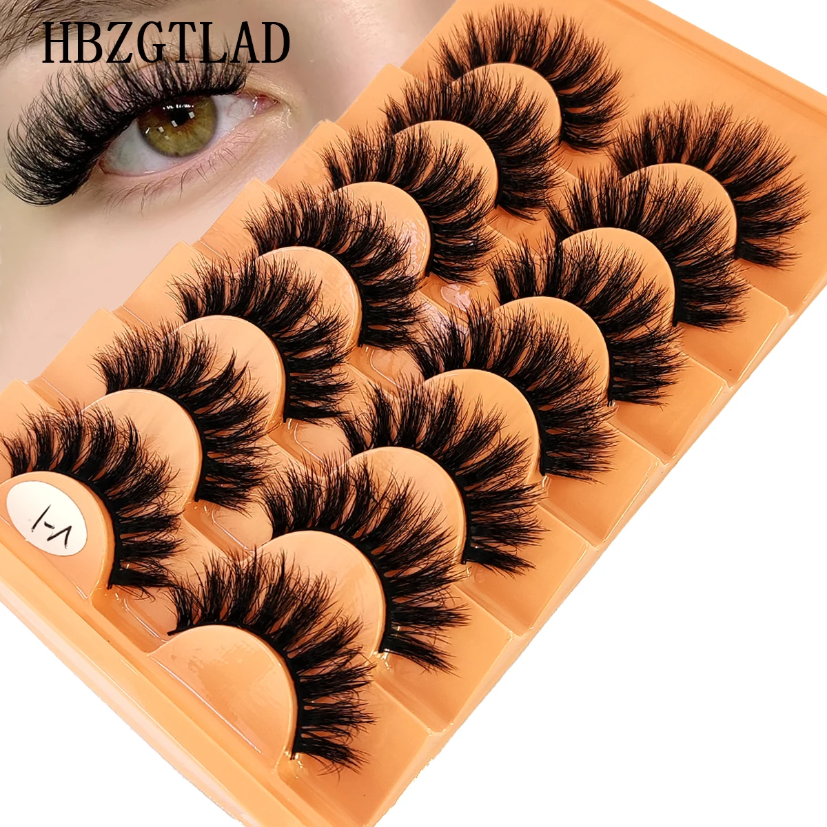 HBZGTLAD 7 ペア人工ミンクまつげ猫まつげふわふわで柔軟なカールまつげナチュラルフェザーまつげ