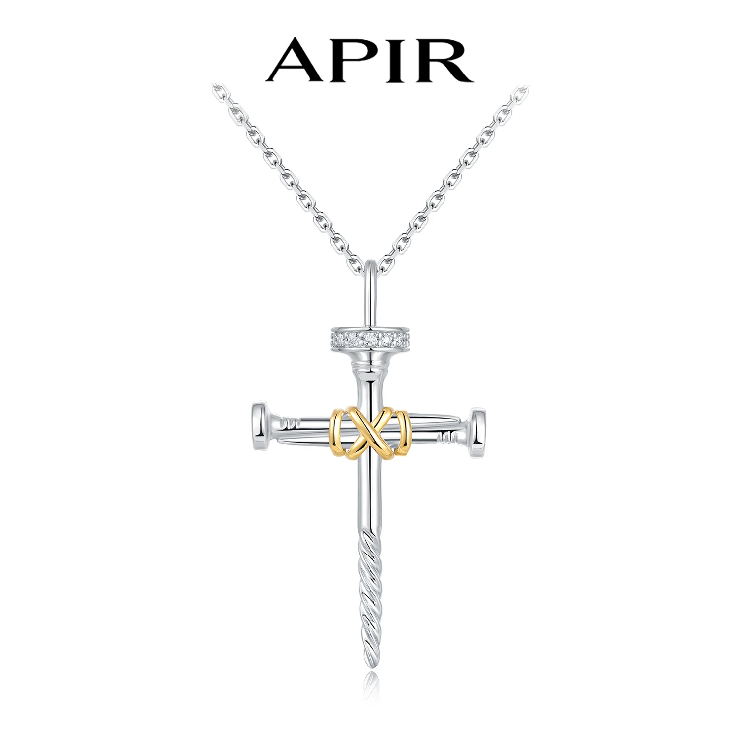 

APIR стерлингового серебра 925 пробы, ожерелья с крестом, инкрустация муассанитом, уникальный дизайн ногтей, кулон, религиозные ювелирные изделия, подарок для мужчин и женщин