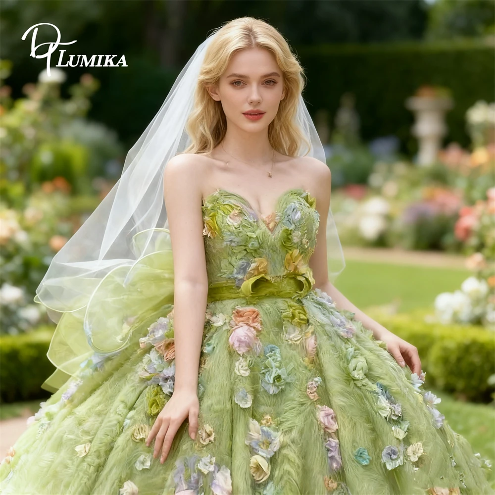 

DTLumika Fairy Tale Floral Maxi Dress for Women, Quinceanera Dresses Sweet 15 Dress, Birthday Princess Ball Gowns