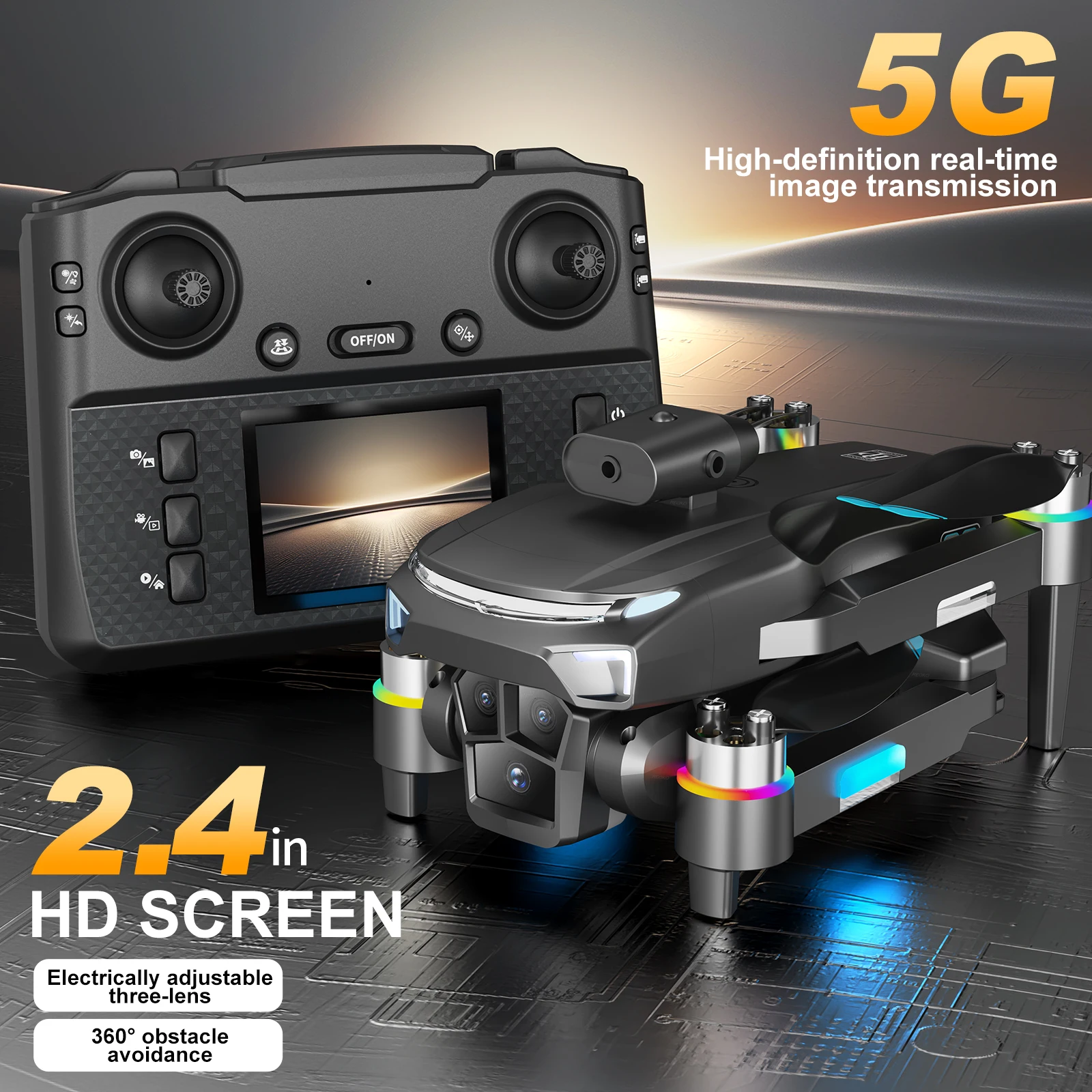 

H20 Mini Drone Screen Control Aerial Photography Intelligent Obstacle Avoidance Colorful Light Gradient RC Quadcopter Dron Toy