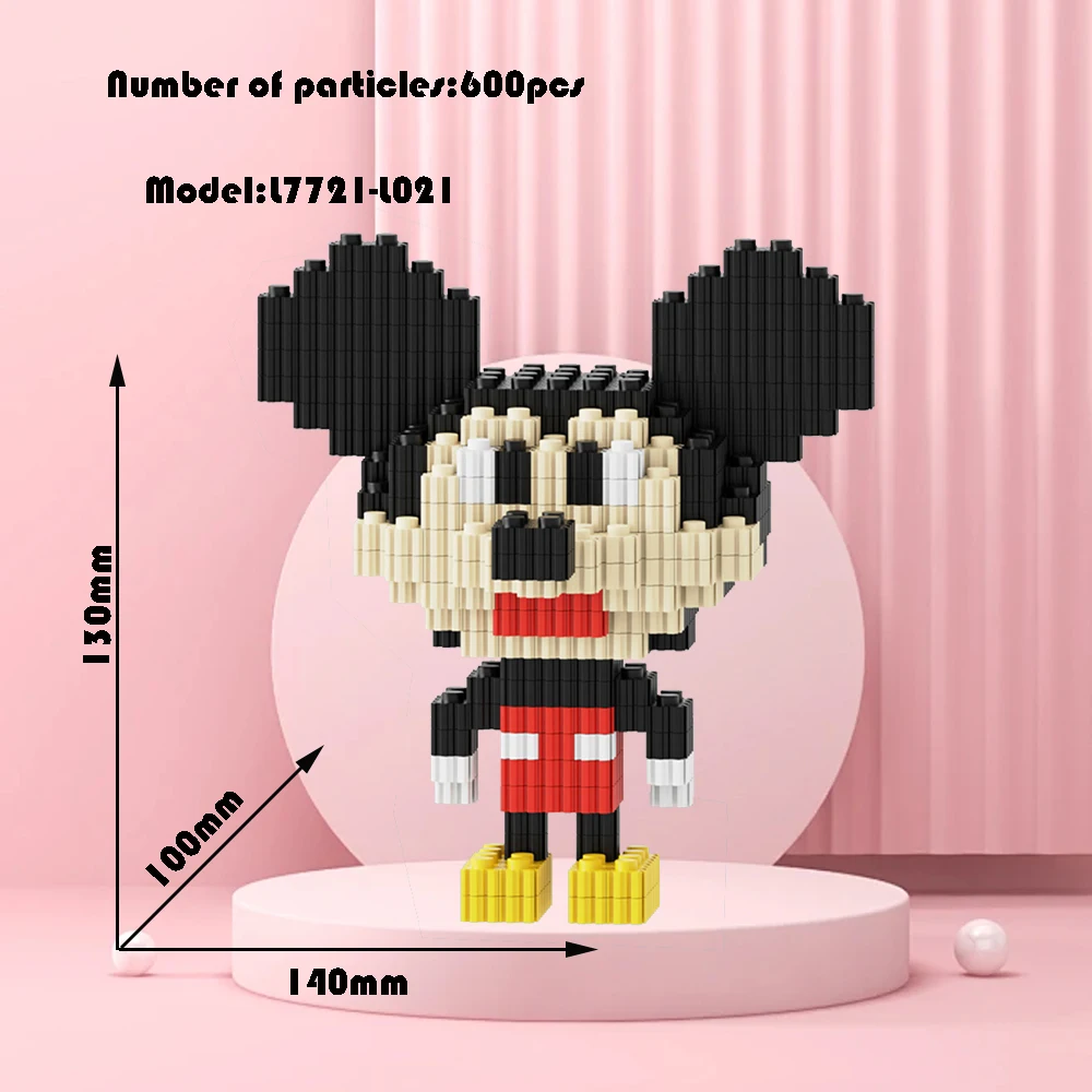 Cartoon Animal Building Block Toy Series Cute Mouse Small Particles Handmade Assembled 3D Desktop Decoration Christmas Gift