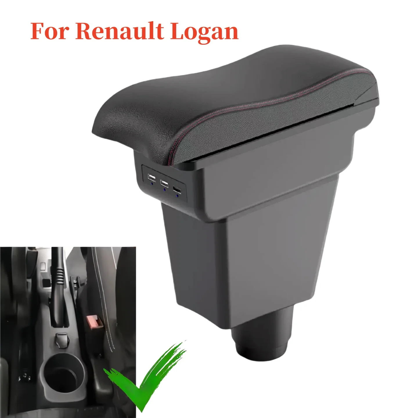 

For Renault Logan 2 Armrest Box for Dacia Logan 2 dokker Renault Sandero 2 Car Storage Box supplies interior details USB