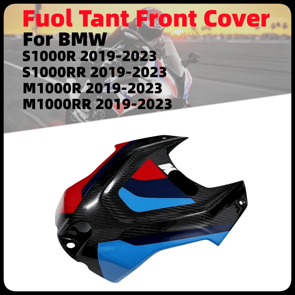 

Motorcycle Carbon Fiber Fuel Tank Front Cover Protectors For BMW S1000RR S1000R 2019-2023 M1000RR M1000R Accessories With M Logo