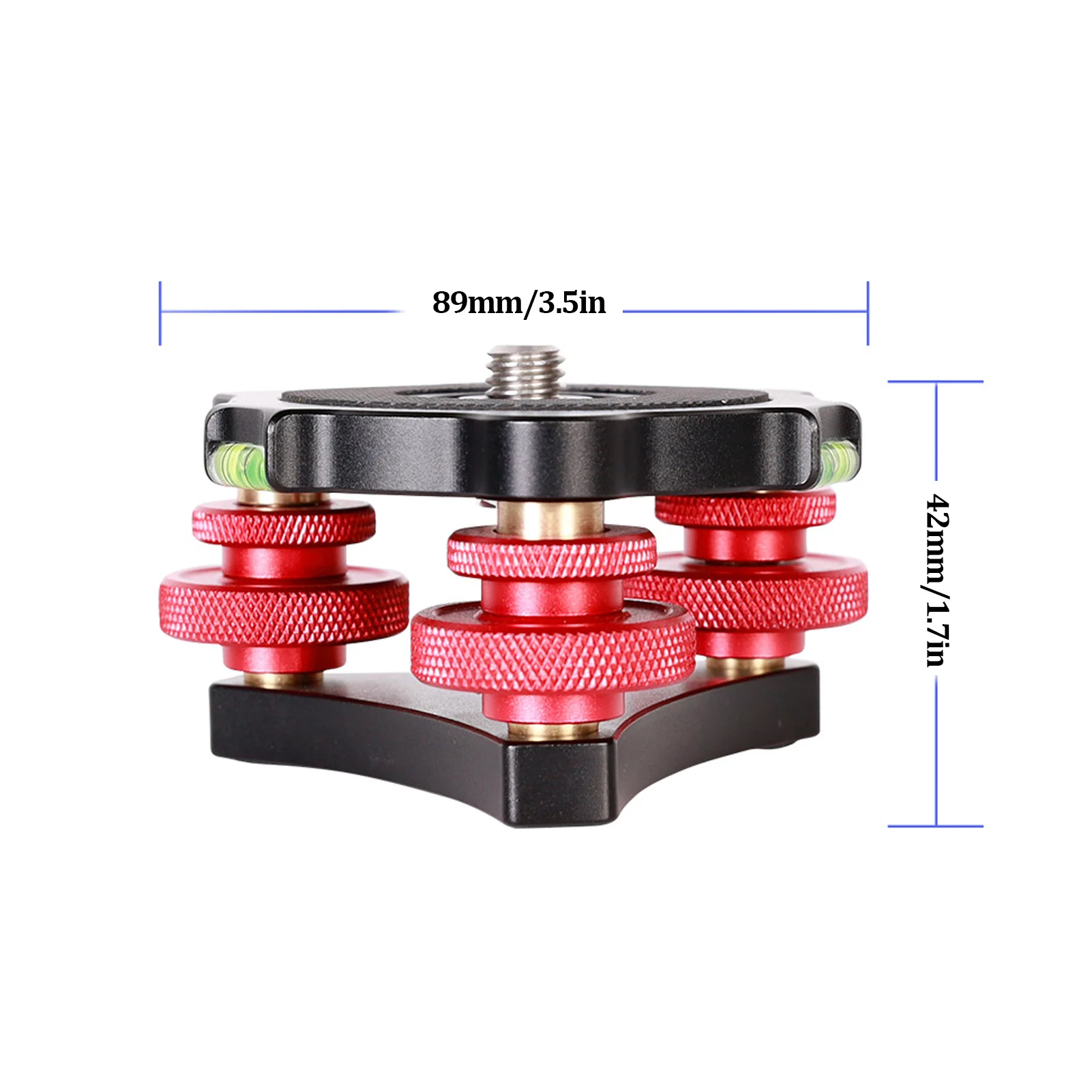 LP‑64 Camera Tripod Ball Head Leveling Base Aluminum Triple Wheel Leveler Bubble Level LP‑64 Camera Tripod Leveling Base