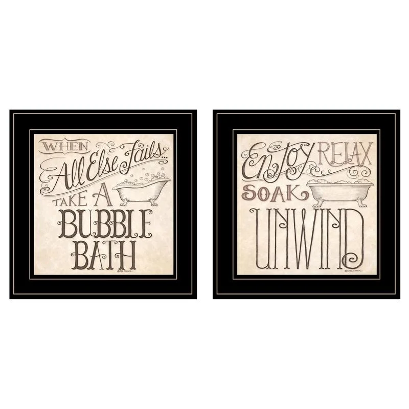 Soak and Unwind 2-Piece Vignette by Deb Strain Black Frame