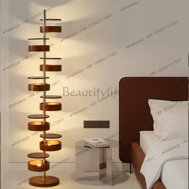 YJ American retro floor ornaments can be luminous living room creative medieval solid wood sofa edge wabi-sabi wind decoration